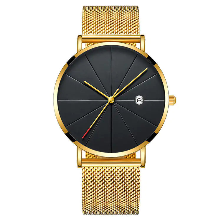 Montre calendrier simple montre à quartz imperméable créative masculine