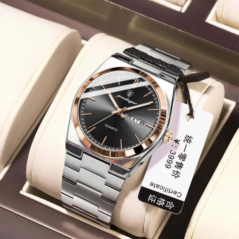 Montre ultra-mince pour homme Montre à quartz lumineuse imperméable