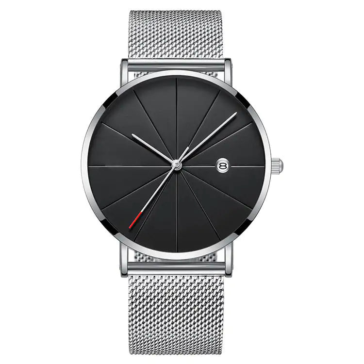 Montre calendrier simple montre à quartz imperméable créative masculine