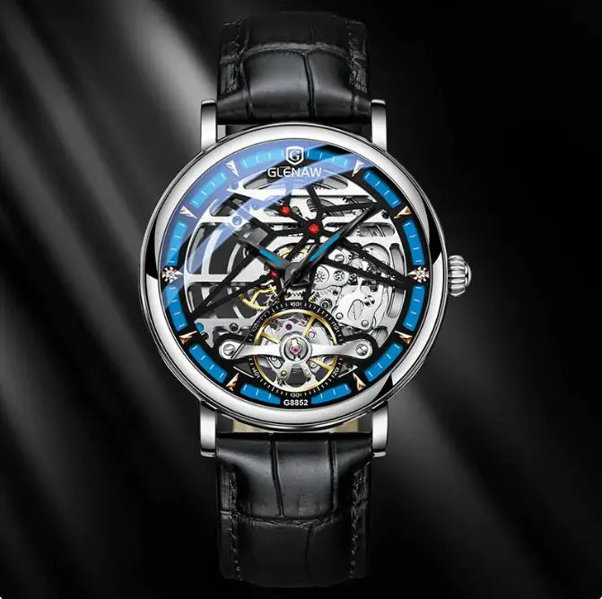 Montre authentique Glenn Montre mécanique creuse automatique masculine