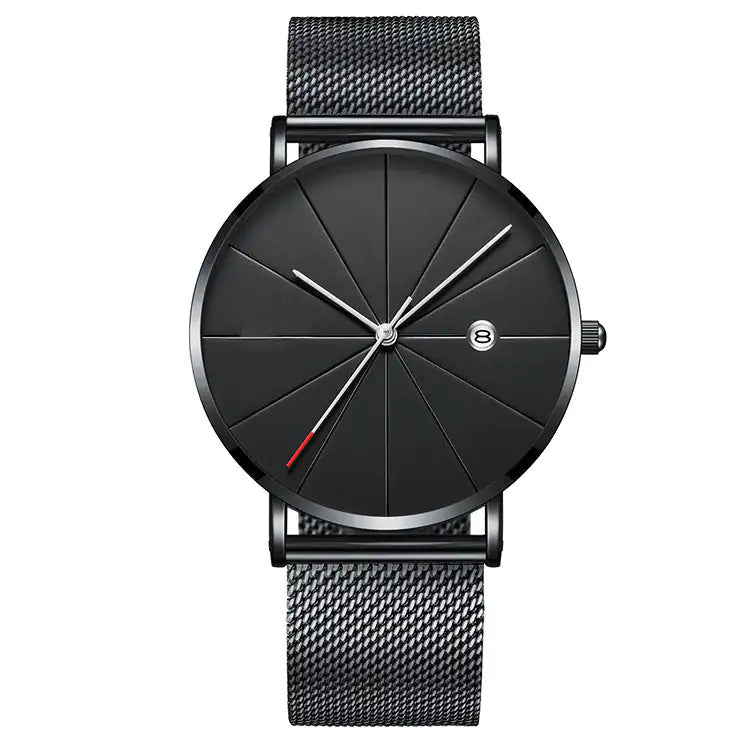 Montre calendrier simple montre à quartz imperméable créative masculine