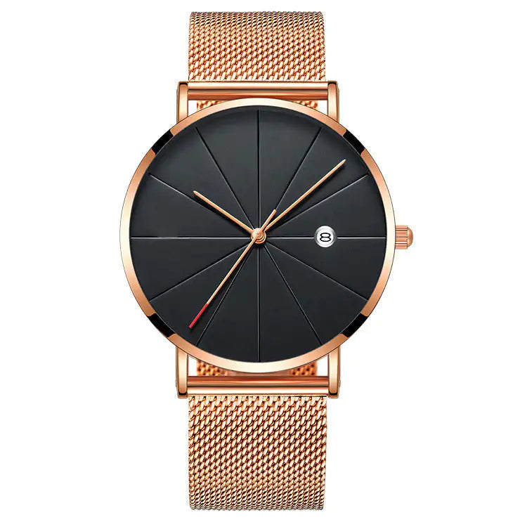 Montre calendrier simple montre à quartz imperméable créative masculine