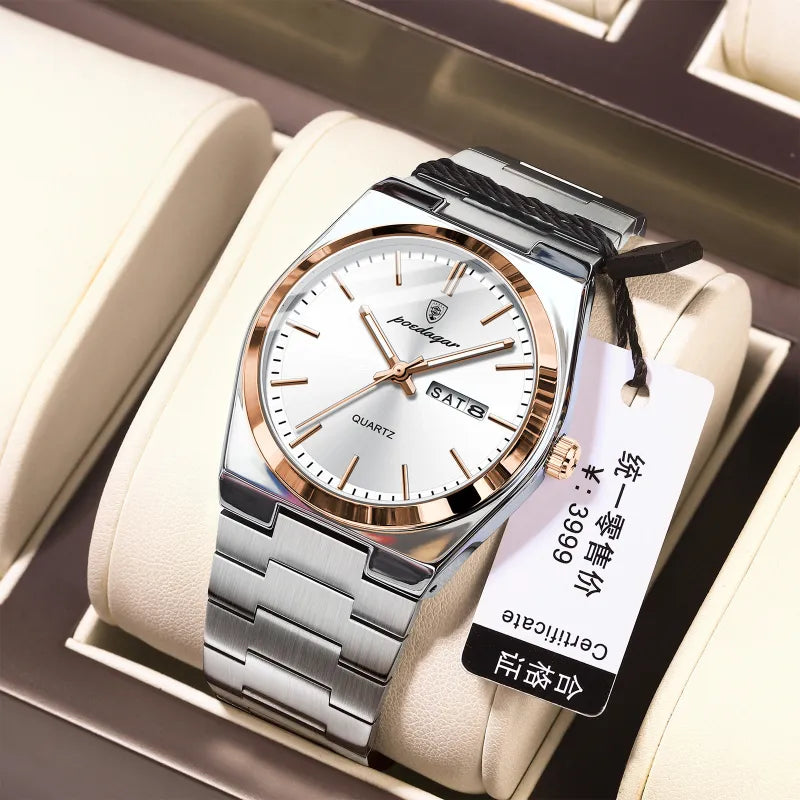 Montre ultra-mince pour homme Montre à quartz lumineuse imperméable