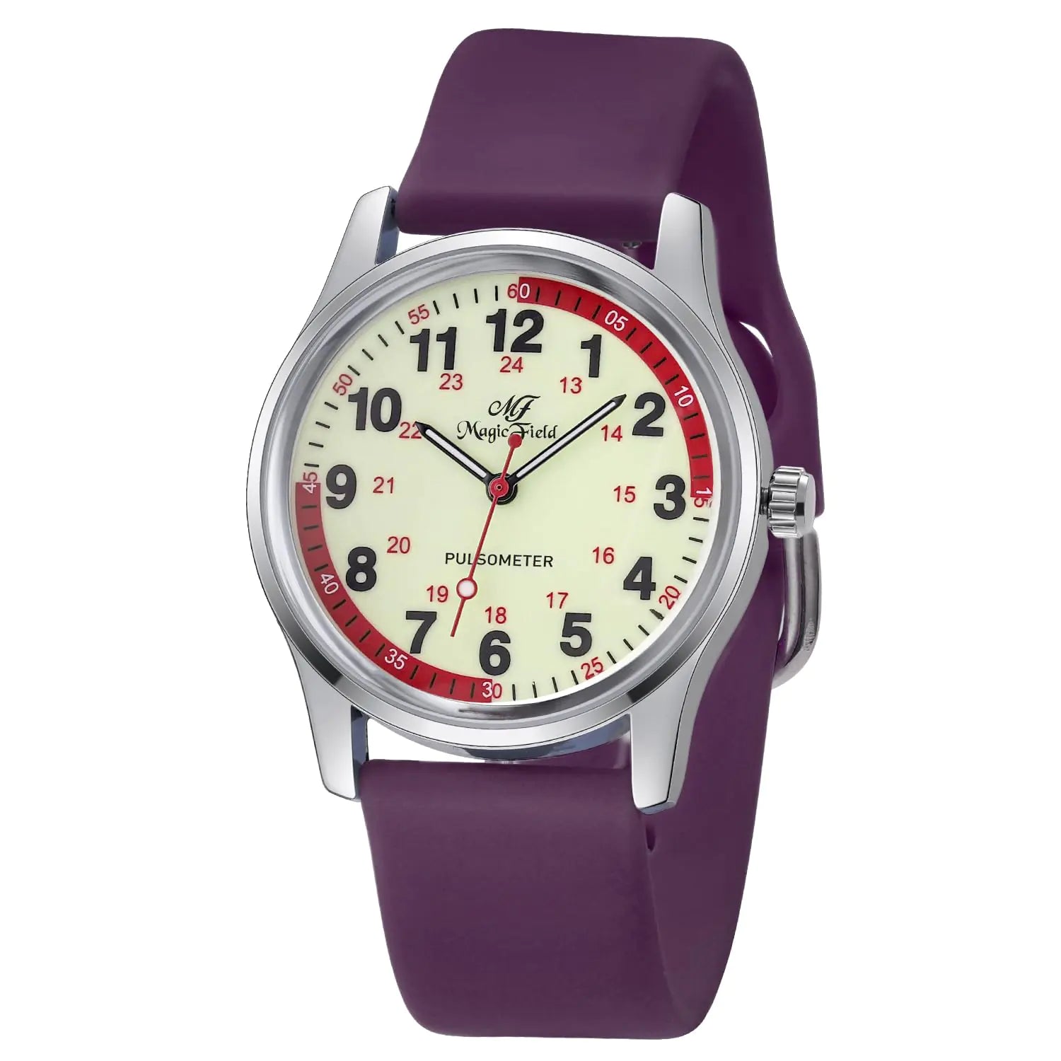 Montre d’infirmière ManChDa pour infirmière Montre médicale d’infirmière Montre d’infirmière pour femmes Montre en silicone Montre d’infirmière d’occasion Montre facile à lire Montre de temps militaire Montre lumineuse étanche 24 heures Montre violette