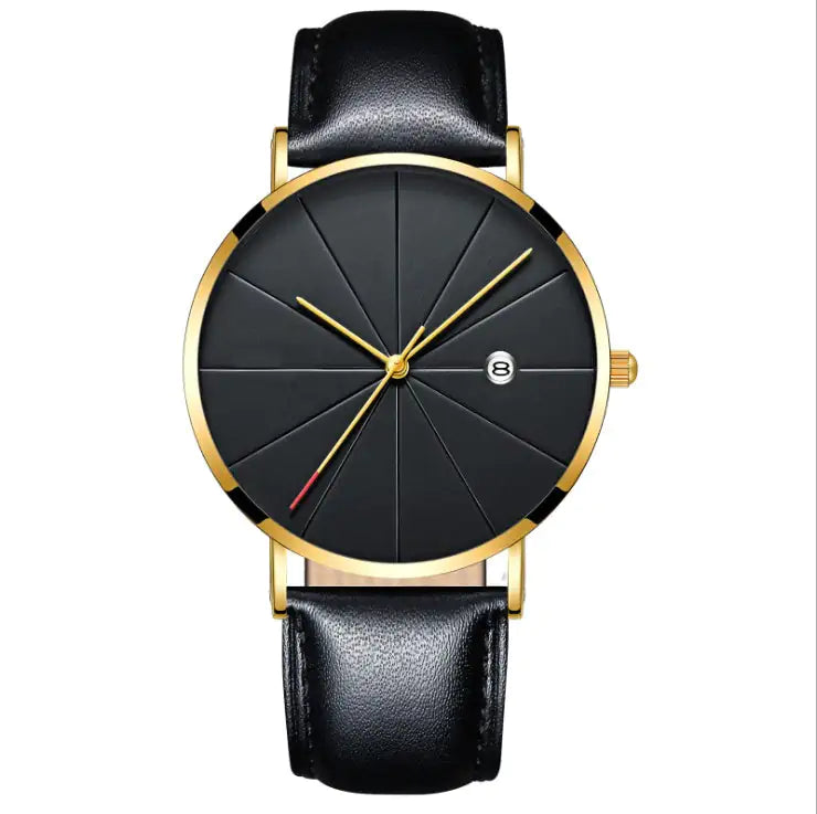Montre calendrier simple montre à quartz imperméable créative masculine