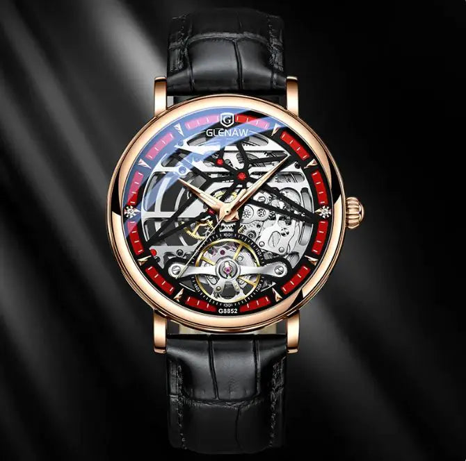 Montre authentique Glenn Montre mécanique creuse automatique masculine