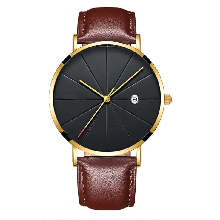 Montre calendrier simple montre à quartz imperméable créative masculine
