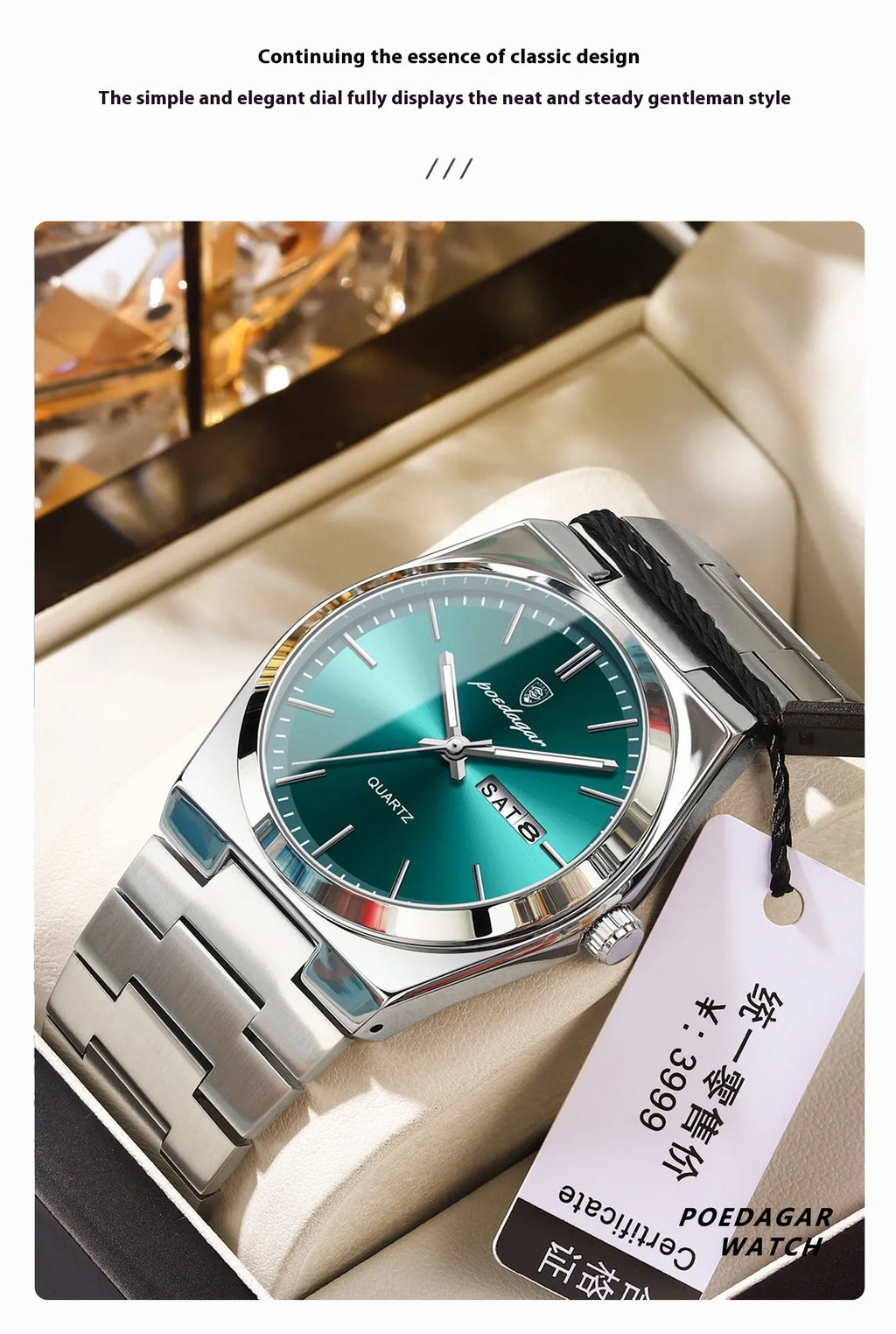 Montre ultra-mince pour homme Montre à quartz lumineuse imperméable