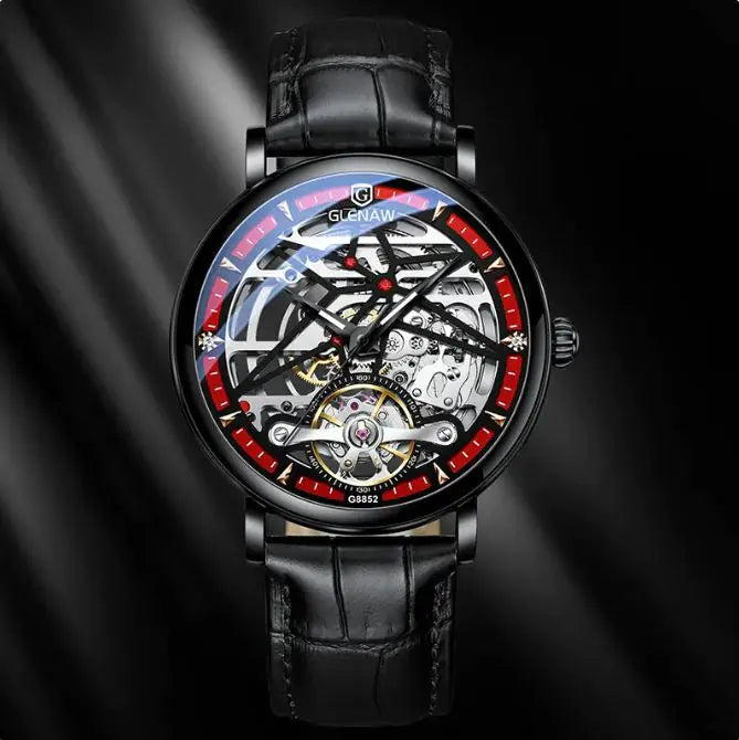 Montre authentique Glenn Montre mécanique creuse automatique masculine